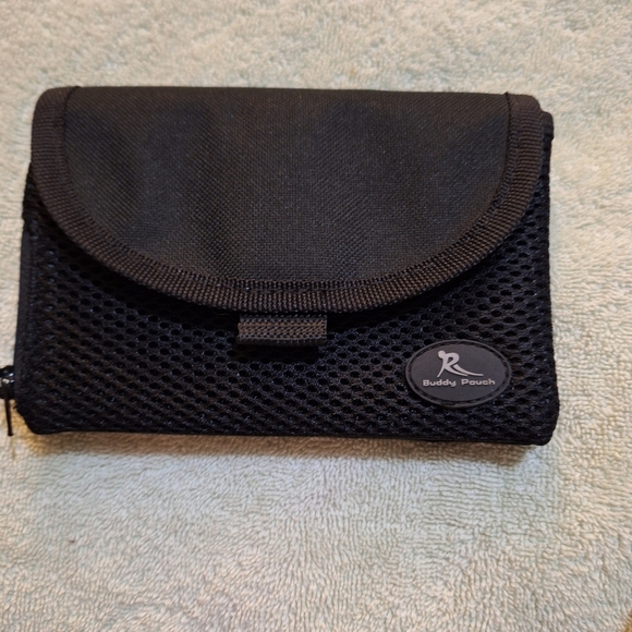 Black Buddy Pouch with Mesh Design - Picture 1 of 4